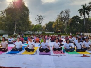 Group Yoga on International Yoga Day.